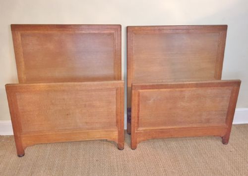 A Pair of Heals Oak 3ft Beds Retailed by Harrods of London C 1930