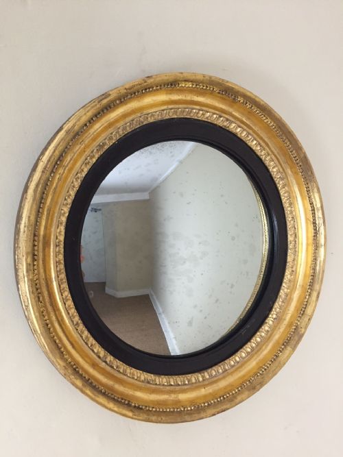 A Small Regency Giltwood Convex Mirror Circa 1820