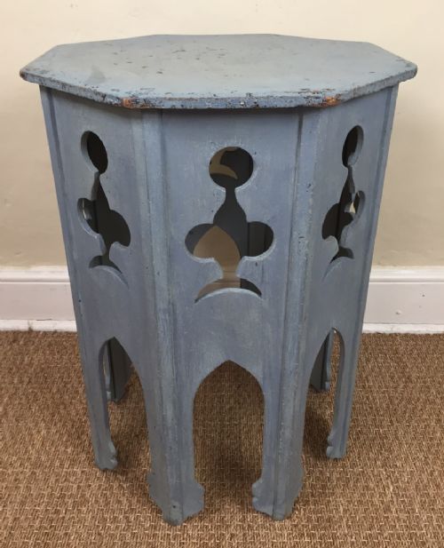 A Late Victorian Liberty Style Blue Painted Moorish Table C 1900