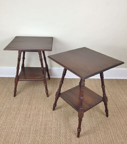 A Pair of Victorian Aesthetic Movement Walnut Tables C 1880