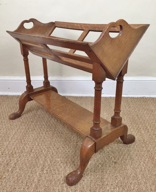 An Edwardian Oak Book Trolley by Trollope of London Circa 1910