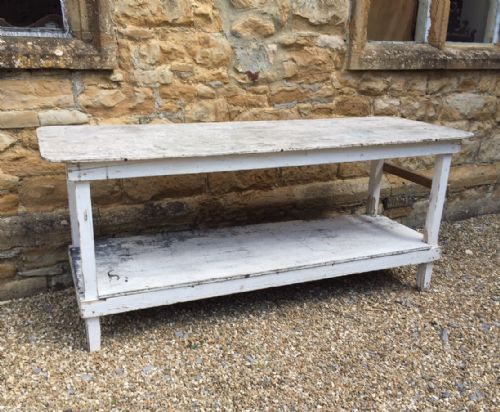 A Useful and Well Worn 1930`S White Painted Potting Table