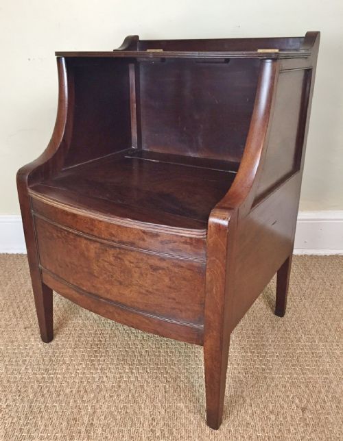 A Regency Mahogany Bow Front Bedside Commode Table Circa 1820
