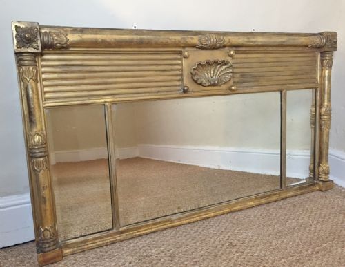 A Late Regency Gilt Wood Overmantel Mirror Circa 1830