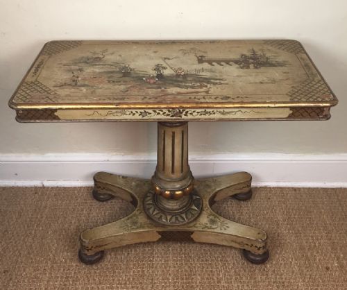 An Unusual Victorian Chinoiserie Decorated Reading Table Circa 1870