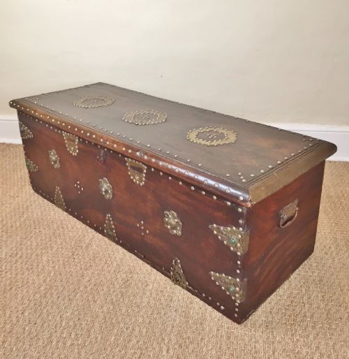 A Zanzibar Shisham Wood and Brass Studded Chest Circa 1880