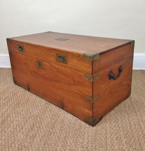 A 19th C Camphorwood and Brass Banded Campaign Trunk Circa 1880.