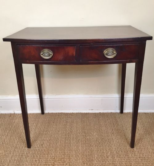A George 111 Sheraton  Period Bow Front Two Drawer Side Table Circa 1800
