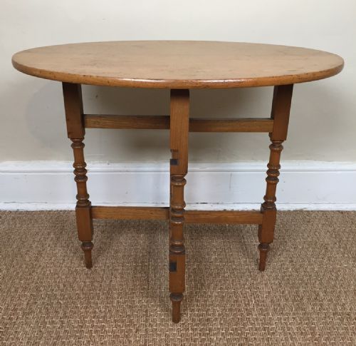 A Victorian Ash Oval Folding Coaching Table Circa 1875