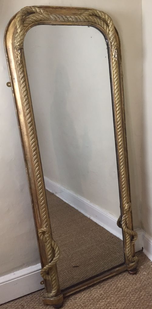 A Victorian Gilt  Rope Twist Pier or Hall Mirror Circa 1860