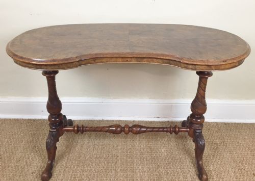 A Victorian Walnut Kidney Shaped Writing Table Circa 1860