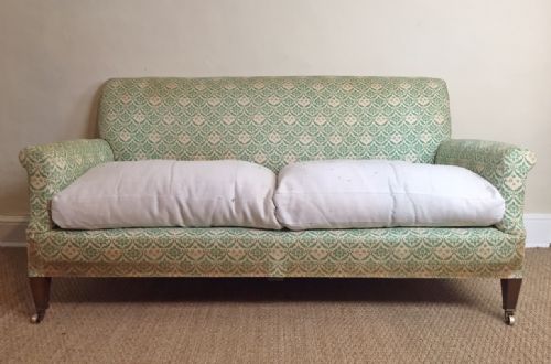 A Howard and Sons 2 Seater Sofa C 1930 in the Original Ticking.