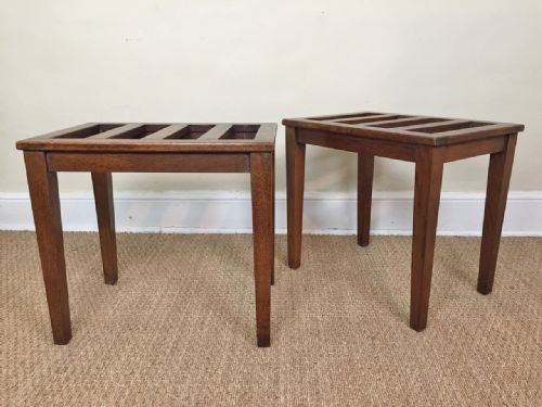 A Pair of Edwardian Oak Luggage Racks  C 1910