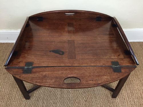 A Regency Mahogany Butlers Tray C 1820 on Later Stand.