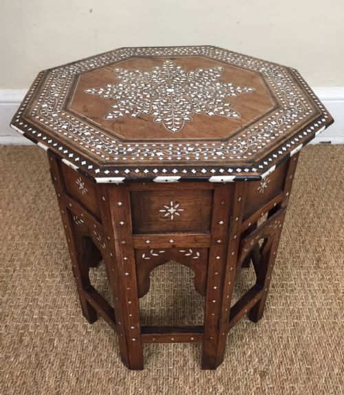 A Hoshiapur Bone Inlaid Octagonal Table Northern India Circa 1890