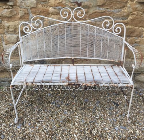 A 1920`S French Iron and Wire Work Garden Folding Two Seater Seat.