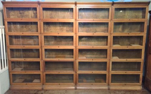 A Really Good Set of Four Edwardian Oak Stacking Bookcases Circa 1910