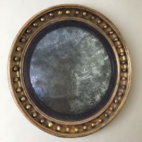 A Good Sized Regency Gilt Convex Mirror Circa 1815