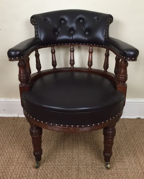 A Late Victorian Mahogany Desk Chair Circa 1890