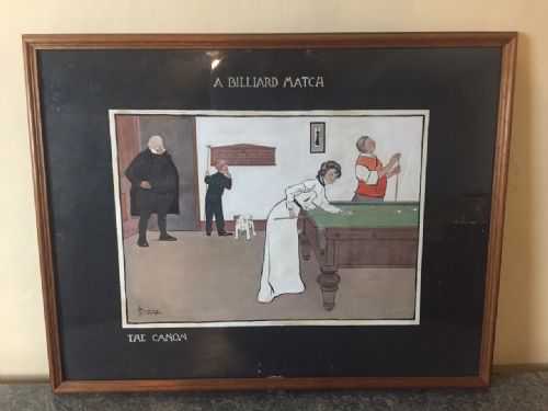 A Set of Four Edwardian Billiard Prints C 1910 by Thackeray