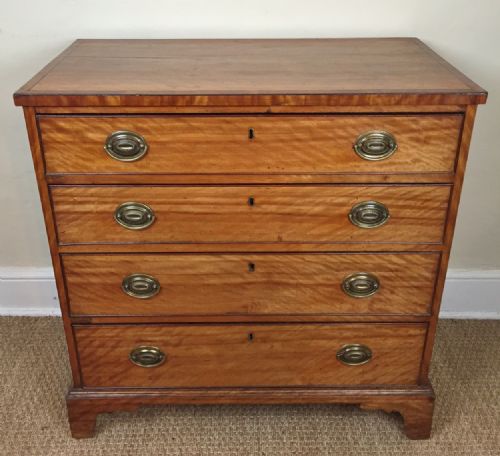 A Small George 111 Satin Birch Chest of Drawers C 1800