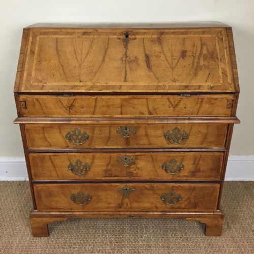 A Small George 1 Walnut Bureau Circa 1725