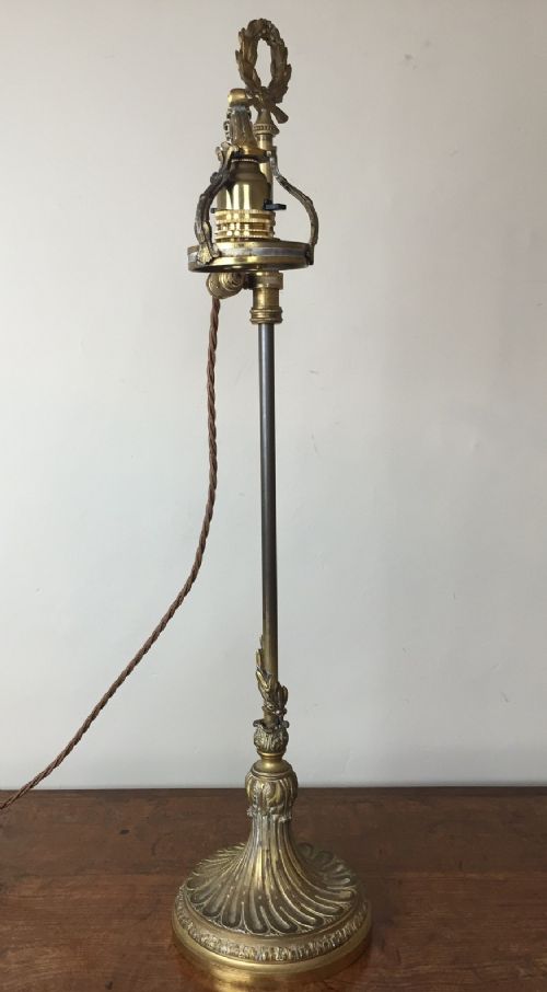 A Fine Quality Late Victorian Gilt Brass and Ormolu Adjustable Student Lamp Circa 1900