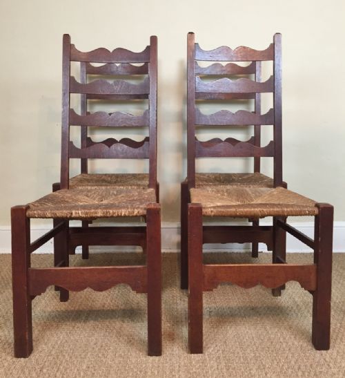A Rare Set of Four Heals Oak Letchworth Chairs C 1905
