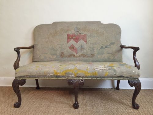 A Queen Anne Style Mahogany Sofa C 1910