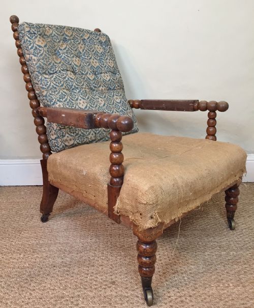 A Howard and Sons Walnut Bobbin Armchair C 1870