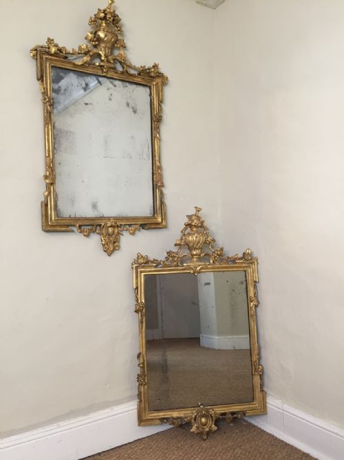 A Matched Pair of English Water Gilt Mirrors C 1870