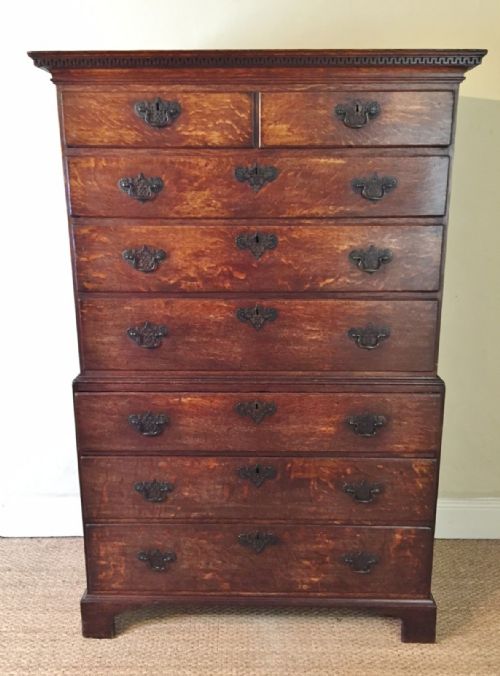 A Small George 111 Oak Chest on Chest Circa 1780