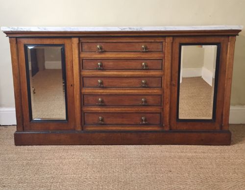 An Aesthetic Movement Oak and Ebonised Side Cabinet C 1875