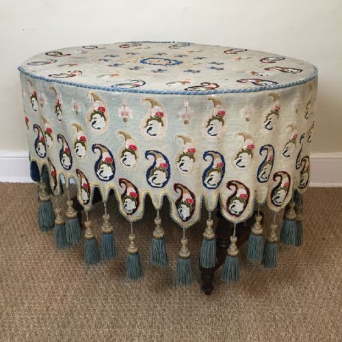 An Unusual Victorian Tapestry Top Oval Table Circa 1870