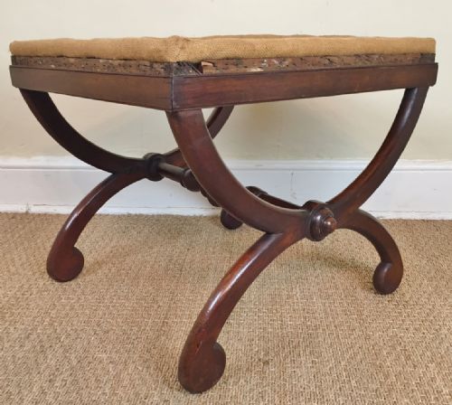 A Large Late Regency Rosewood X Frame Stool C 1830
