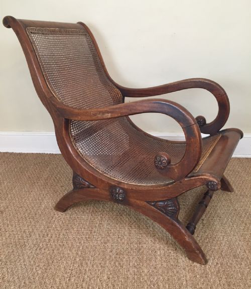 A Rare Late Regency Teak Campaign Chair C 1830