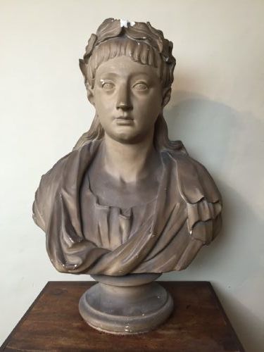 A Large Mid 19th C Plaster Library Bust of a Greek Goddess Circa 1840