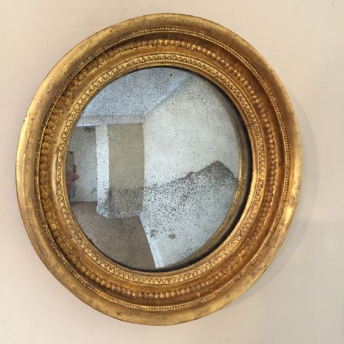 A Small Late George 111 Gilt Convex Mirror C 1810