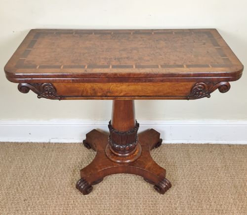 A Regency Burr Oak Card Table C 1820