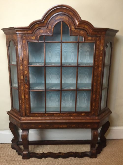 A Late 18th C Dutch Walnut and Marquetry China Cabinet C 1780
