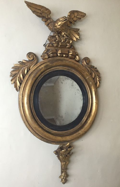 A Regency Gilt Wood Convex Mirror Circa 1820