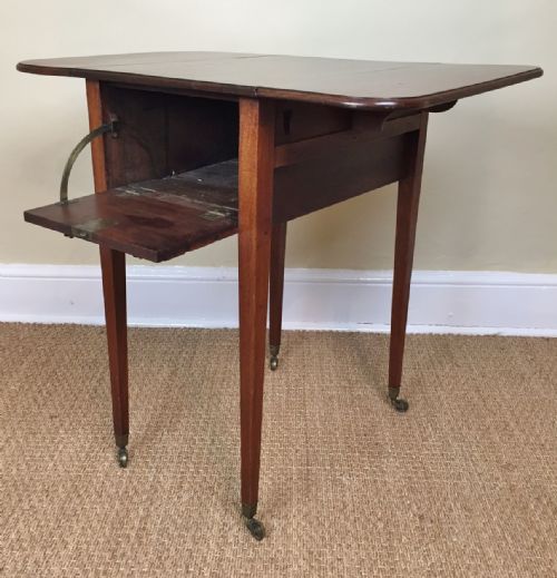 A George 111 Mahogany Drop Flap Night Table C 1790