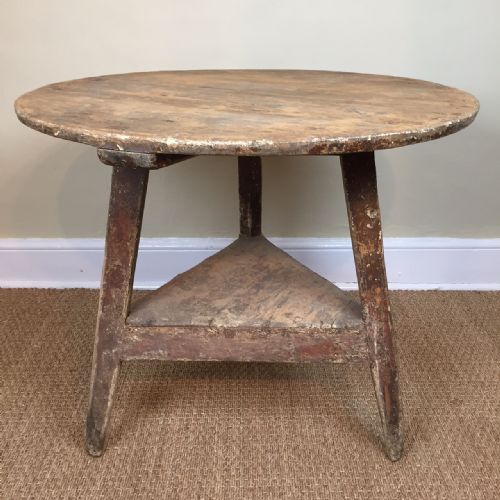 An Early 19th C West Country Painted Pine Cricket Table C 1830