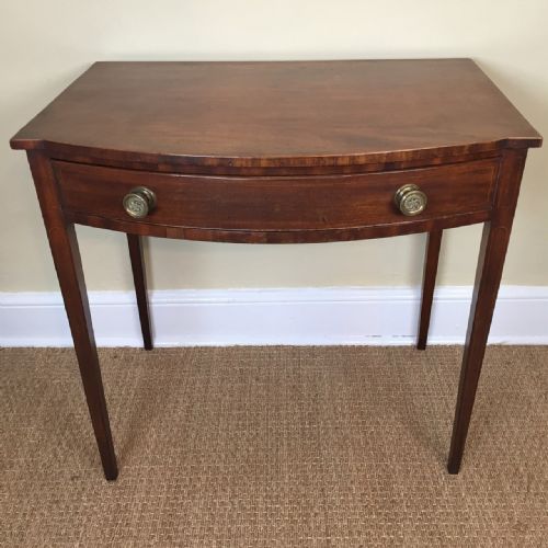 A Regency Mahogany and Boxwood Bow Front Side Table Circa 1810