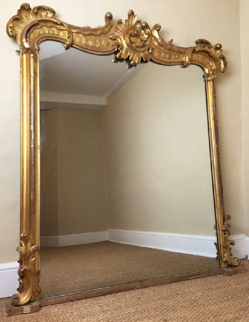 A Large William IV Carved Gilt Wood Over Mantel Mirror Circa 1835