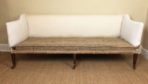 A Late 19th Century Mahogany Three Seater Sofa in Sheraton Style