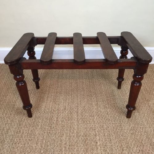 A Victorian Mahogany Luggage Rack Circa 1890 on Turned Legs.