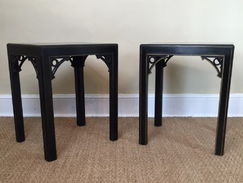 A Pair of 1920`S Chinoiserie Painted Stands.