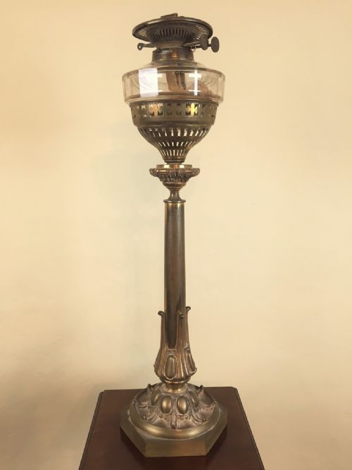A Large Mid 19th C Gilt  Brass Lamp in the Manner of Palmers.