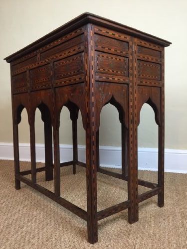 A Large and Unusual Late 19th Century Indian Inlaid Table